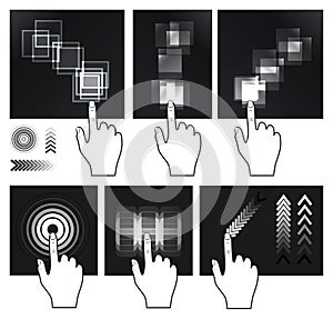 Touch screen gesture, interface
