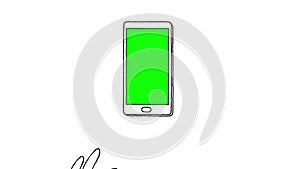 Touch screen gestures, hand drawn (green screen)