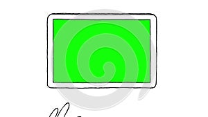 Touch screen gestures, hand drawn (green screen)