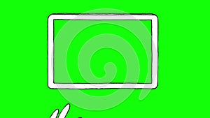 Touch screen gestures, hand drawn (green screen)