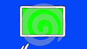 Touch screen gestures, hand drawn (green screen)