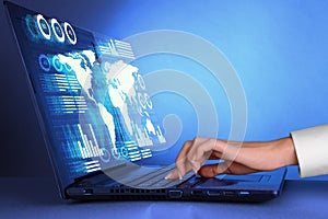 Touch screen graph on computer