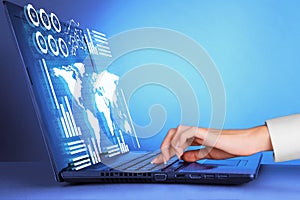 Touch screen graph on computer