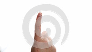 Touch screen hands gestures for smart-phone and tablet on white background