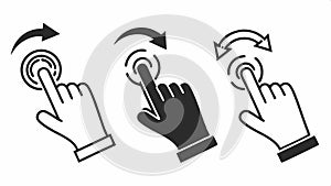 Swipe and tap gestures, UI vector design touch screen icons. vector design Generative AI