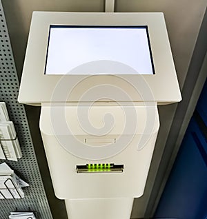 Touch screen kiosk automatic electronic queue