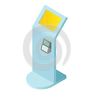 Touch screen kiosk icon, isometric style