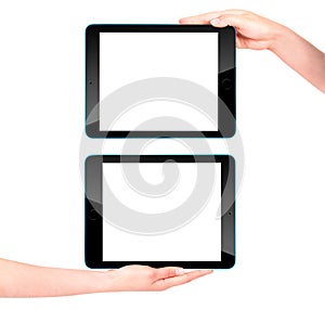Touch screen tablet computer with hand