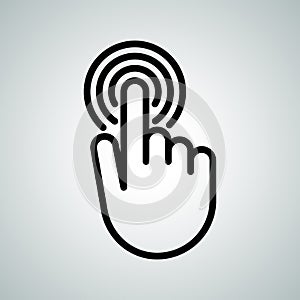 Touch screen or touchscreen finger vector icon