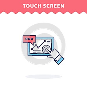Touch screen icon, vector. Fill and line. Flat design. Ui icon