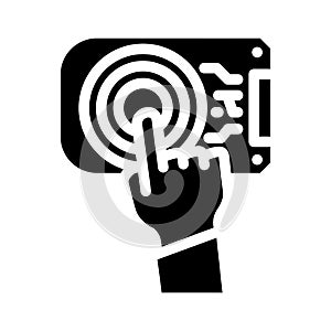 touch sensor module glyph icon vector illustration