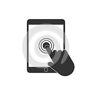 Touch tablet icon. Vector illustration, flat design