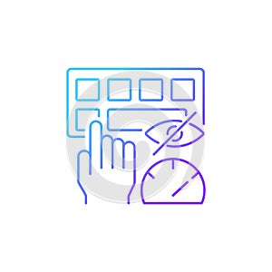 Touch typing gradient linear vector icon