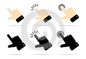Touch vector icon set. Illustration isolated for graphic and web design. Cursor pointer computer mouse icon. Click cursor - stock