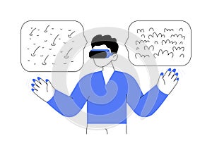 Touchable surfaces abstract concept vector illustration.