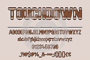 Touchdown. American Football Font Set