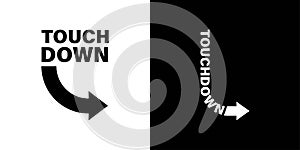 Touchdown and Arrow Logo. On black and white color. Simple, elegant, and premium logo vector