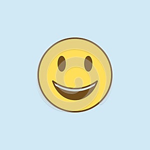 touching 2 colored line icon. Simple yellow and brown element illustration. touching concept outline symbol design from emoji set