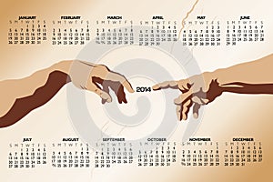Touching hands 2014 calendar
