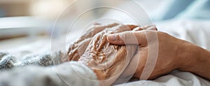 The touching moment of connection between generations through hands. AI generated image