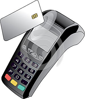 Touchless payment device apple pay line drawing illustration
