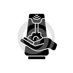 Touchless soap dispenser black glyph icon