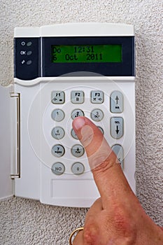 Touchpanel to activate the alarm