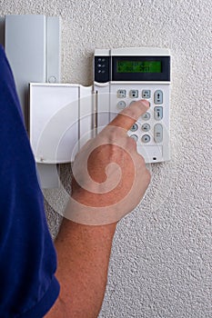 Touchpanel to activate the alarm