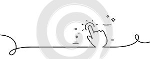 Touchpoint line icon. Click here sign. Continuous line with curl. Vector