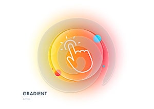 Touchpoint line icon. Click here sign. Gradient blur button. Vector