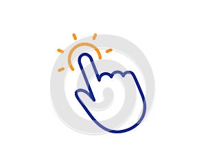 Touchpoint line icon. Click here sign. Vector