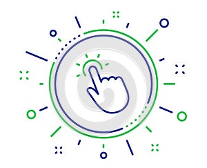 Touchpoint line icon. Click here sign. Vector