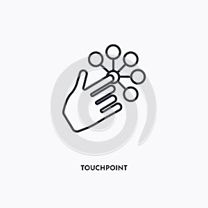 Touchpoint outline icon. Simple linear element illustration. Isolated line Touchpoint icon on white background. Thin stroke sign