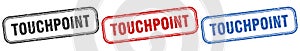 touchpoint square isolated sign set. touchpoint stamp.