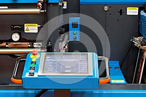 touchscreen control panel of industrial equipment