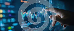 The Touchscreen Display of Financial Market Data and Analytics Insights AI generated image