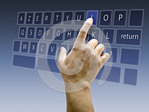 Touchscreen interface keyboard AZERTY