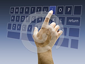 Touchscreen interface keyboard QWERTY