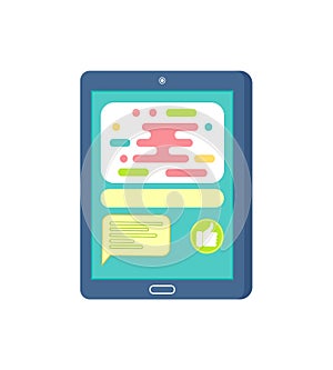 Touchscreen Mobile with Empty Chat Icons Vector