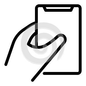 Touchscreen mobile icon outline vector. Hand phone