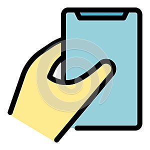 Touchscreen mobile icon vector flat