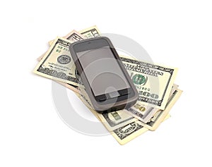 Touchscreen mobile phone and dollars