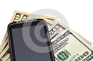 Touchscreen mobile phone and dollars