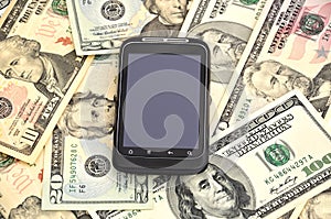 Touchscreen mobile phone and dollars
