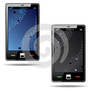 Touchscreen smart phone with abstract screen