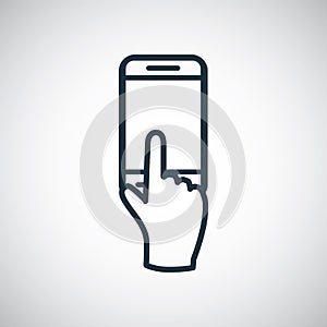 Touchscreen smartphone icon for web and