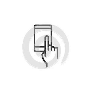 Touchscreen smartphone line icon