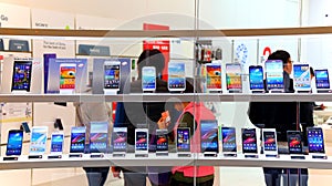 Touchscreen smartphones at store