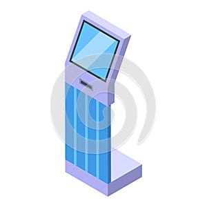 Touchscreen stand icon isometric vector. Smart digital