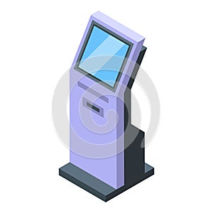 Touchscreen terminal icon isometric vector. Hand mobile